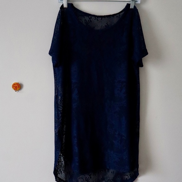 Navy Lace Tunic Dress - Picture 4 of 4